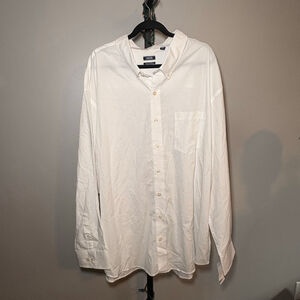 Men's IZOD Casual Button Down Shirt 4XL White